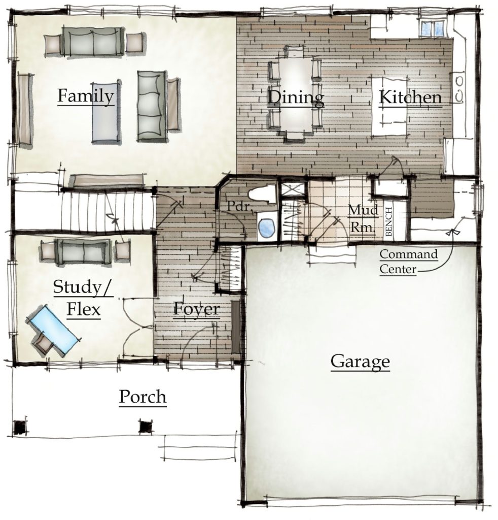 The Newton by Mayberry Homes - First Story Floor Plan